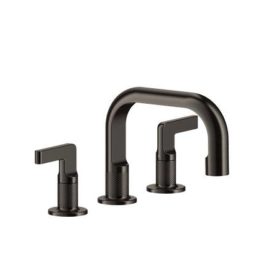 Gessi Inciso servantbatteri trehulls med vippegrep i antikk messing