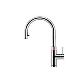 Quooker Flex kjøkkenbatteri med uttrekkbar tut og kokende vann rett fra kranen etter behov.