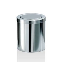 Decor-Walther-DW-1240-papirkurv-liten,-produktbilde-blankpolert-rustfritt-stål