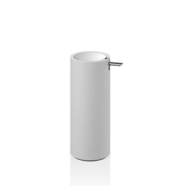 Decor-Walther-Stone-såpedispenser-frittstående-i-Solid-Surface,-produktbilde-hvit-og-krom
