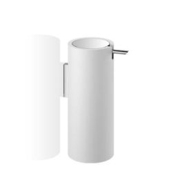 Decor-Walther-Stone-såpedispenser-vegghengt-i-Solid-Surface,-produktbilde-hvit-og-krom