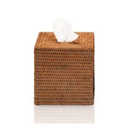Decor-Walther-Basket-KBQ-serviettdispenser-i-håndvevd-rotting---14-x-14-cm,-produktbilde-mørk-rotting