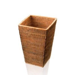Decor Walther Basket KK papirkurv i håndvevd rotting, produktbilde mørk rotting