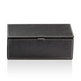 Decor Walther Brownie BMD2 boks i kunstig lær - 24,5 x 13 cm (med lokk), produktbilde sort lær