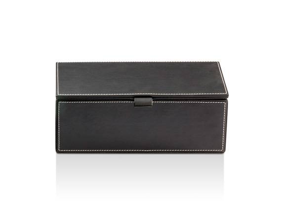 Decor Walther Brownie BMD2 boks i kunstig lær - 24,5 x 13 cm (med lokk), produktbilde sort lær