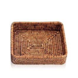 Decor-Walther-TAB-1-brett-i-håndvevd-rotting---22-x-18-cm,-produktbilde-mørk-rotting