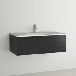 Vedum Flow 100 servantpakke Top Solid - én skuff, produktbilde sort ask