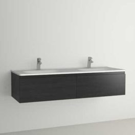 Vedum Flow 150 servantpakke dobbel - to skuffer, produktbilde sort ask