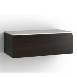 Vedum-Zone-100-oppbevaringsskap-én-skuff-produktbilde-brun-ask-med-Solid-Surface