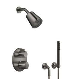 Dornbracht Vaia komplett dusjsystem mindre hodedusj, dark platinum matt, produktbilde