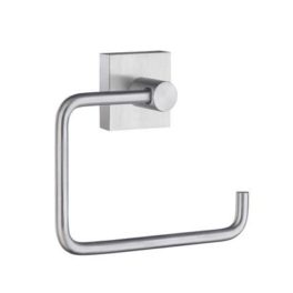 Smedbo House RS341 toalettpapirholder. HOUSE toalettpapirholder i børstet krom. Skjult innfestning. Total bredde 14 cm, høyde til senter av feste 9,5 cm, størrelse på festet 4,5 x 4,5 cm., produktbilde